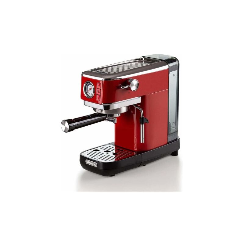 Image of Macchina da Caffè Espresso Slim Moderna Pressione 15 Bar Potenza 1300 Watt Capacità 1,1 Litri Dispositivo Maxi-Cappuccino Colore Rosso - Ariete