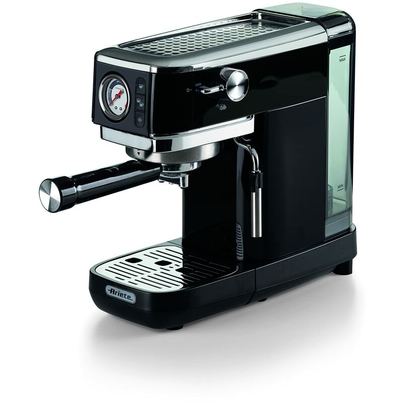 Image of Ariete Espresso Slim Metal 1381, Macchina da Caffè con Manometro, Compatibile con Caffè in Polvere e Cialde ESE, 15 Bar Massime, Filtro 1 o 2 Tazze,