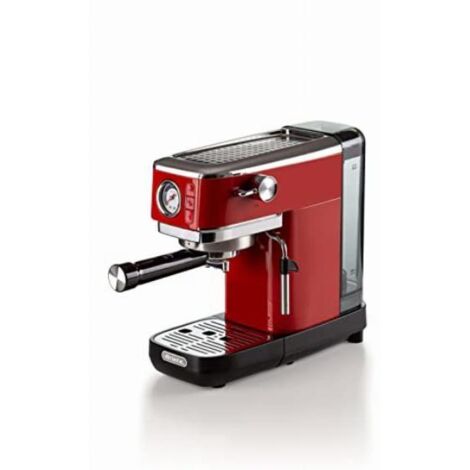 Ariete 1381 Macchina da Caffe' Espresso Rosso Metal Slim Manometro 1300W Capacita 1.1 Litro