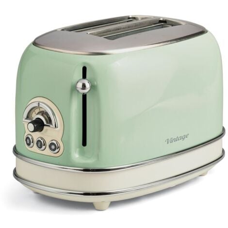 ARIETE TOASTER VINTAGE BEIGE (0155/03) - TOSTAPANE ELETTRICO IN METALLO - 6 LIVELLI DORATURA - ESPULSIONE AUTOMATICA - 810W