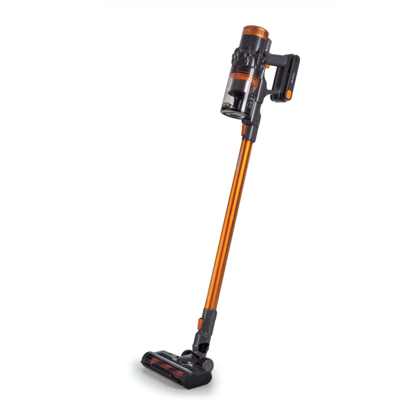 Ariete 2704 22V Lithium Digital Panel, Scopa elettrica senza filo, Cordless, Voltaggio 22,2V, Capacità serbatoio 1L, Spazzola motorizzata, Arancio
