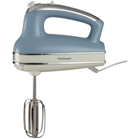 Ariete 548/05 Retro Style Hand Mixer Electric Whisk, 5 Speed & Turbo Function, Eject Button, Vintage Style, Blue
