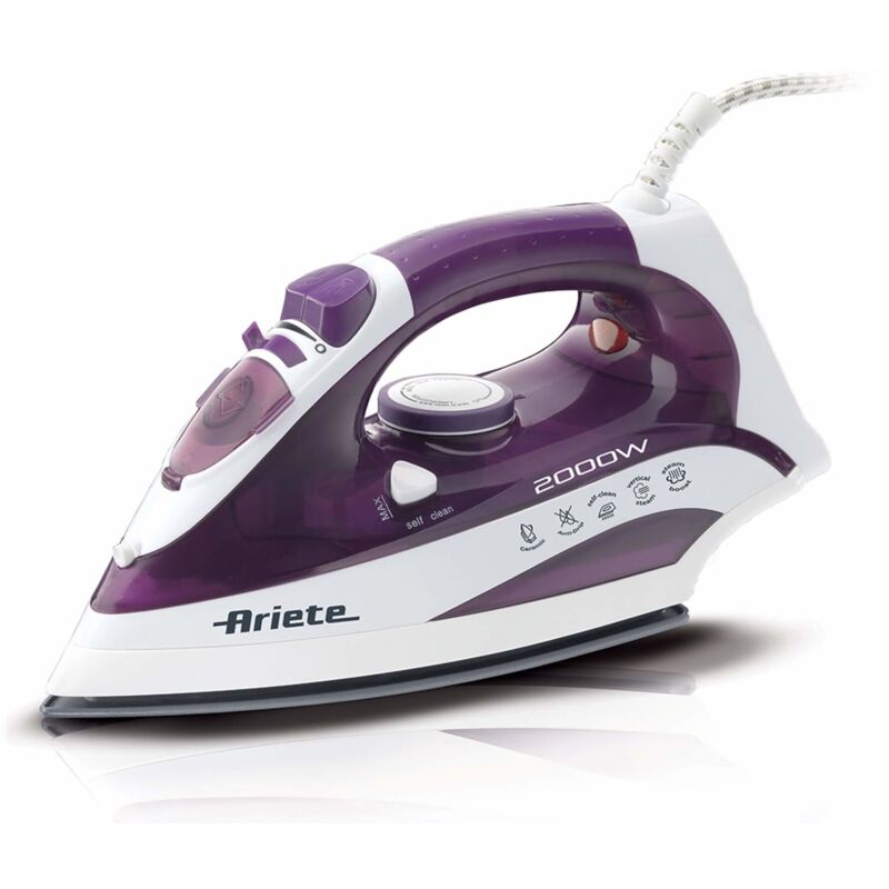 Ariete 6235/00 Fer à repasser à sec ou à vapeur Semelle en céramique 2000 W Blanc, Violet