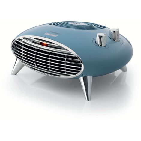 Ariete 8211-05 Vintage - Termoventilatore da tavolo, potenza 2000W, 2 livelli di calore, termostato regolabile, funzione ventilazione, Celeste