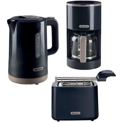 Ariete ARPK47 Breakfast Line Kettle, Toaster & Coffee Machine Set, Grey