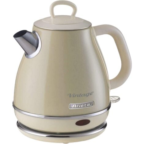 ARIETE Bouilloire Electrique 1L sans fil 1630W beige Design Vintage Rétro