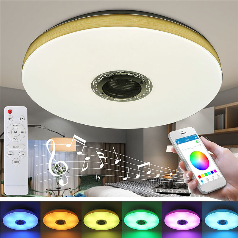 

ARILUX 38cm Luz de techo LED regulable moderna RGBW WiFi Música Luz de techo inteligente 220VAPP + Linterna de control remoto Lámpara de interior