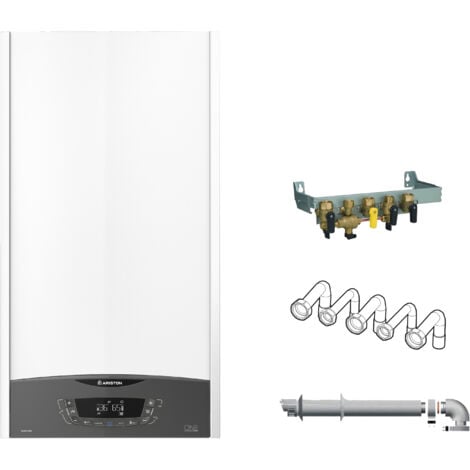 Ariston CLAS ONE 25 kW, Chaudière à Condensation Complète (Barrettes, Douilles, Ventouse), Classe Energétique A, Compacte,