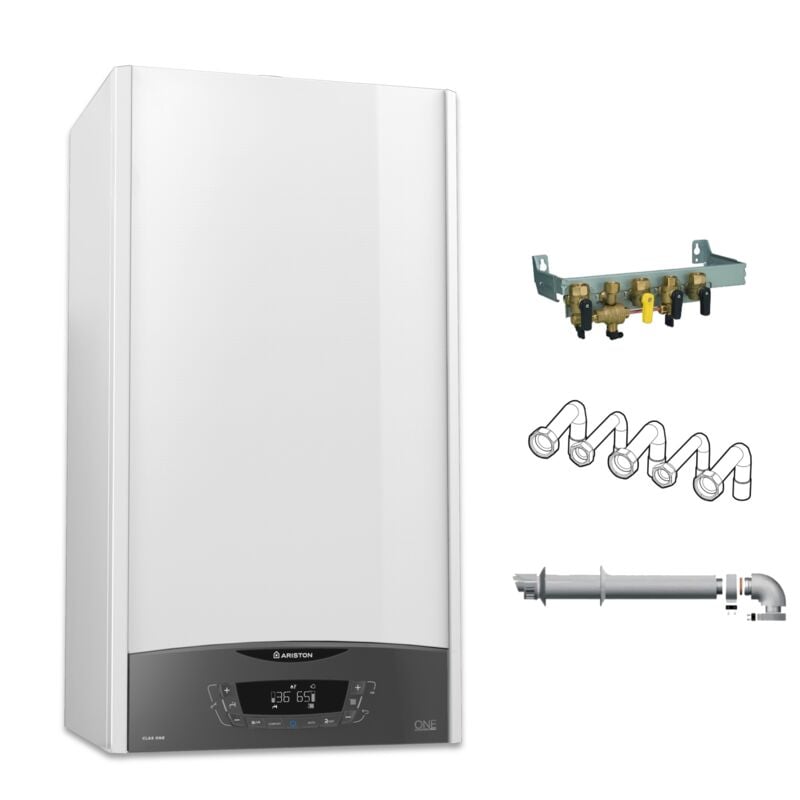 Ariston Group - Ariston clas one 25 kW, Chaudière à Condensation Complète (Barrettes, Douilles, Ventouse), Classe Energétique a, Compacte,