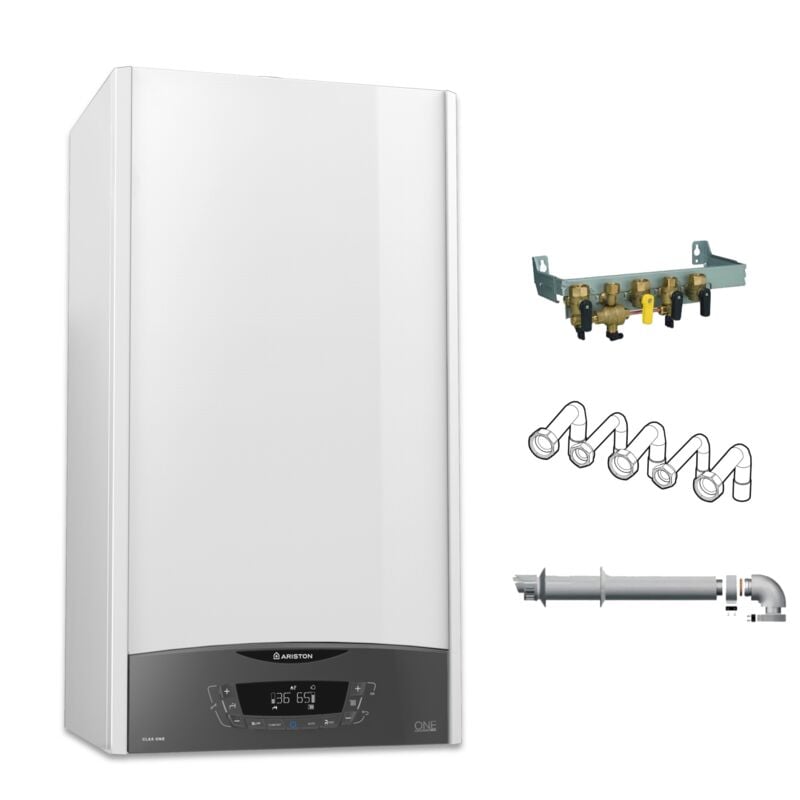 Ariston Group - Ariston clas one 30 kW, Chaudière à Condensation Complète (Barrettes, Douilles, Ventouse), Classe Energétique a, Compacte,