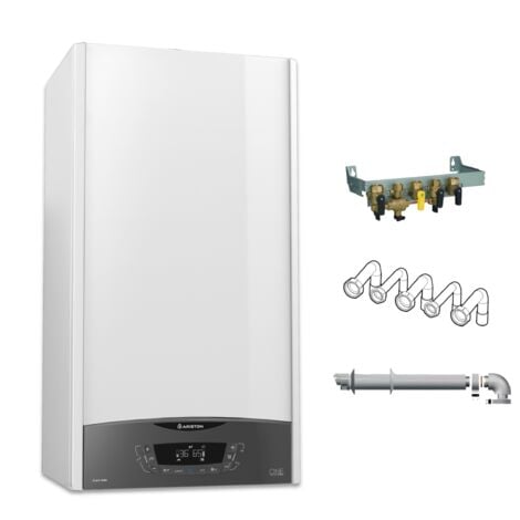 ARISTON GROUP Ariston CLAS ONE 25 kW, Chaudière à Condensation Complète (Barrettes, Douilles, Ventouse), Classe Energétique A, Compacte,