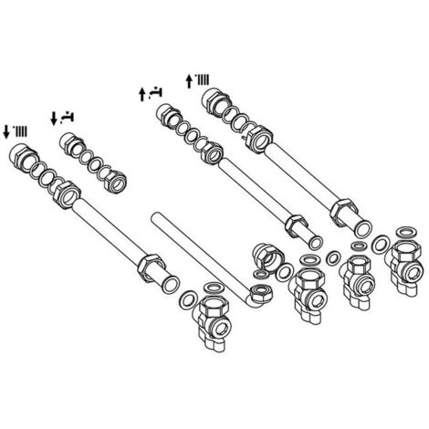 Ariston Thermo 3318228 Kit Prima Installazione 4 rubinetti, Bianco