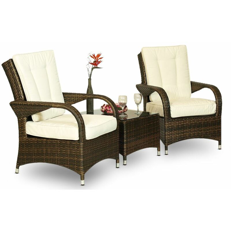 Arizona Rattan Garden Furniture [2 Seat Lounge Set and Coffee Table]