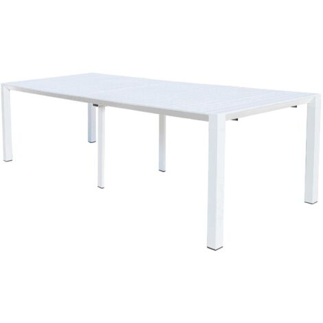ARIZONA - set tavolo in alluminio cm 100 x 51,50/104/156/208/260 x 74 h con 10 poltrone Lotus