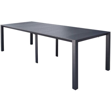 ARIZONA - set tavolo in alluminio cm 100 x 51,50/104/156/208/260 x 74 h con 6 poltrone Lotus