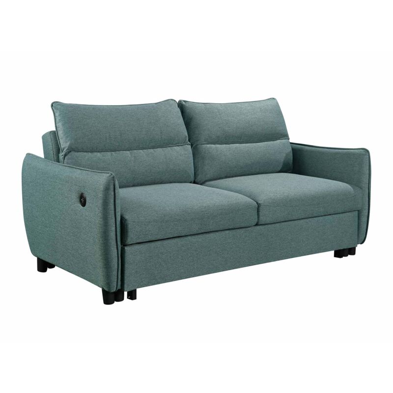 Mobilier Deco - arlen - Canapé convertible 3 places en tissu vert