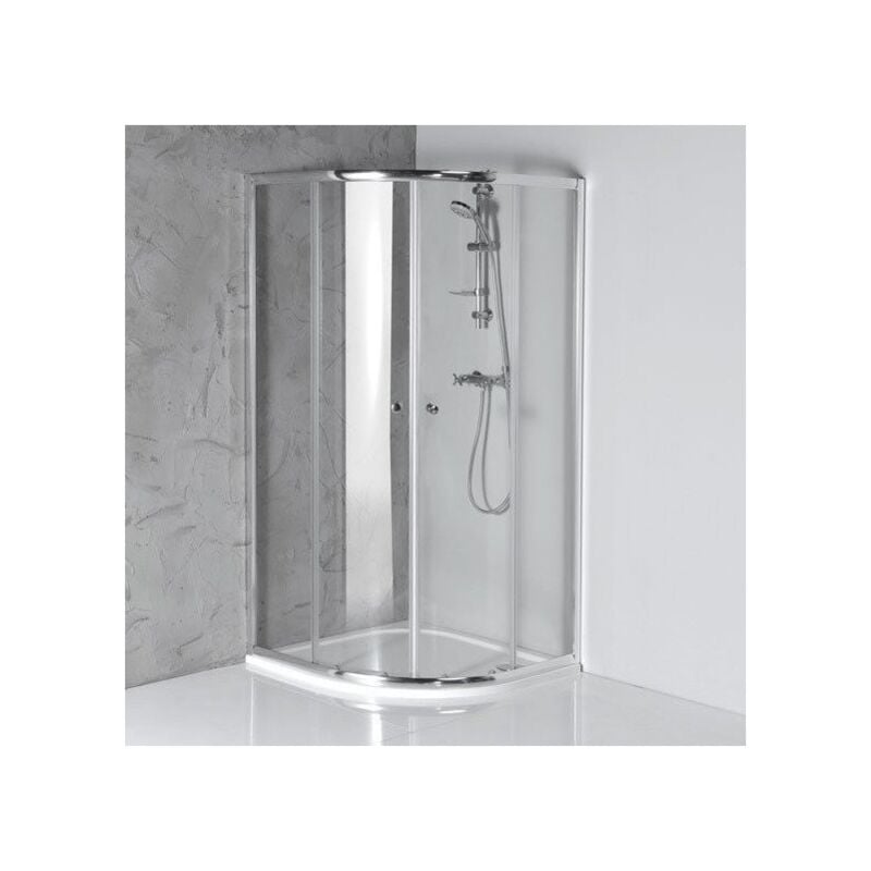 Aqualine - arleta Quadrant Shower Enclosure 800x800mm, verre clair