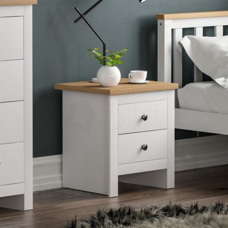 Arlington 2 Drawer Bedside Table Cabinet Chest Nightstand Bedroom Furniture