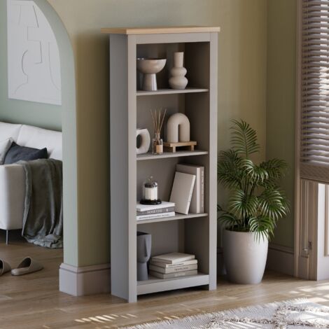 Arlington 4 Tier Bookcase Shelving Storage Unit, Grey