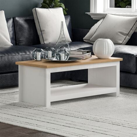 Arlington Coffee Table With Shelf Living Room Furniture, Grey