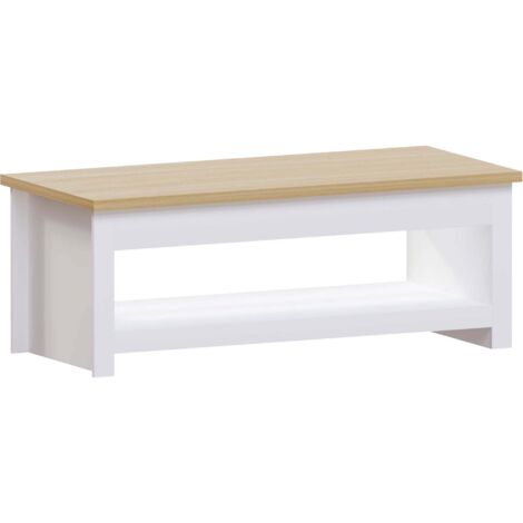 Arlington Table Basse avec Étagère Meuble de Salon H 40,5 x L 105 x P 47 cm, Blanc