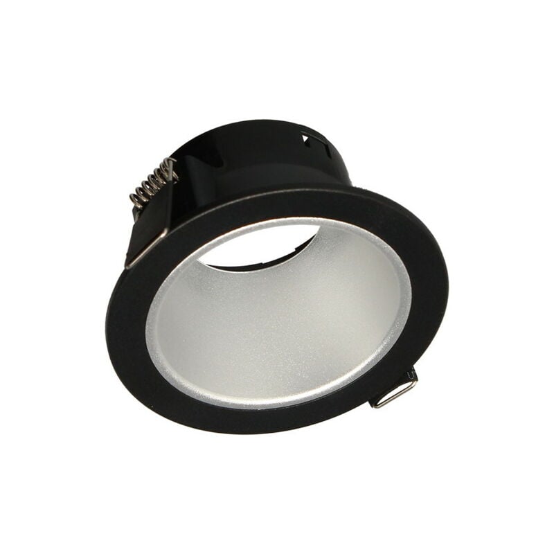Arlux - Lighting Collerette naxos Fixe Ø88 IP20 pour lampe Ø50, Noir&Argent