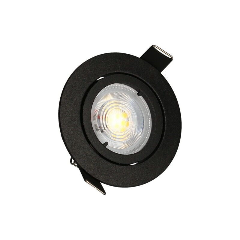 Arlux Lighting - kit 3 spots noirs encastrables jade Orient. module triac 5W, 4000K, 400lm, Ø83