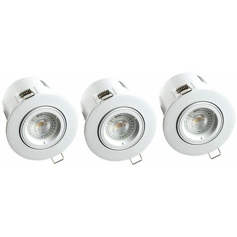 Arlux Lighting – Lot de 3 spots encastrés orientables GU10 5W 380lm – Température de couleur 2700K – Installation rapide par 1/4 de tour – Conforme RT2020