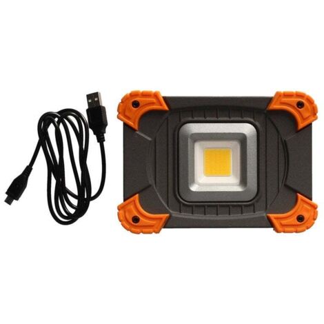 Arlux Lighting – Projecteur de chantier LED rechargeable 10W 1100lm – Protection IP65 – Autonomie 6h – Bras inclinable 180° – Aluminium durable