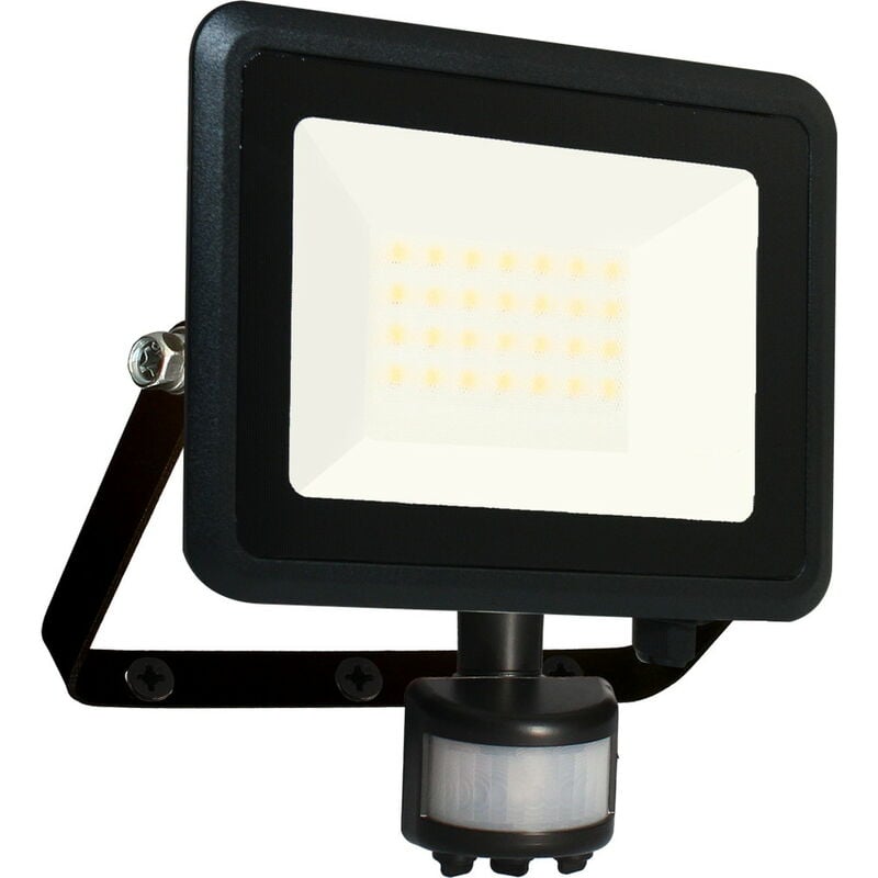 ARLUX LIGHTING Projecteur mural KREON 2 - IP44, 30W, 4000K, 3000lm, Noir - Détecteur IR