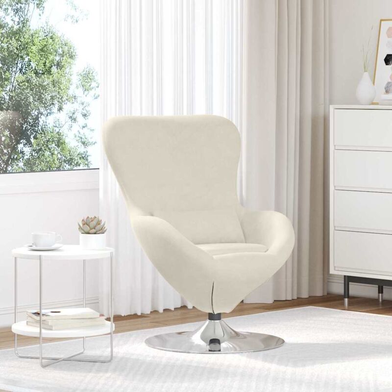 Egg Chair Cream 63 X 73 X 90 Cm Velvet Vidaxl