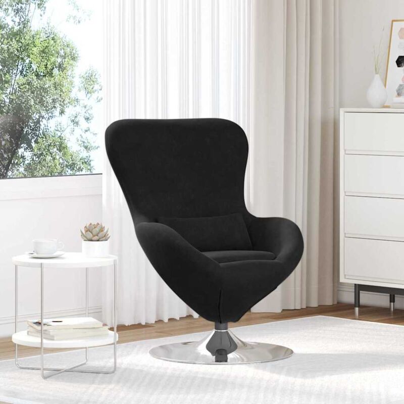 Egg Chair Black 63 X 73 X 90 Cm Velvet Vidaxl