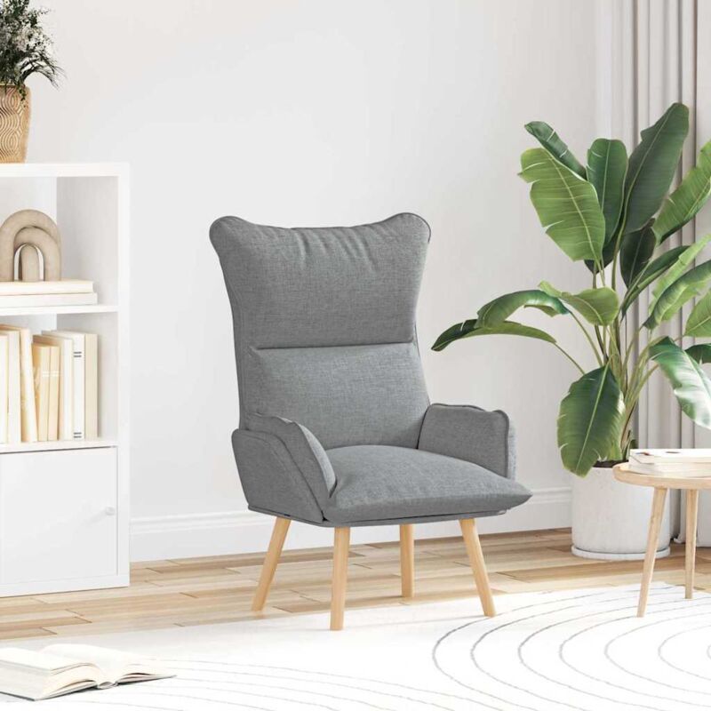 Relaxing Chair Light Grey 69 X 74 X 93 Cm Fabric Vidaxl