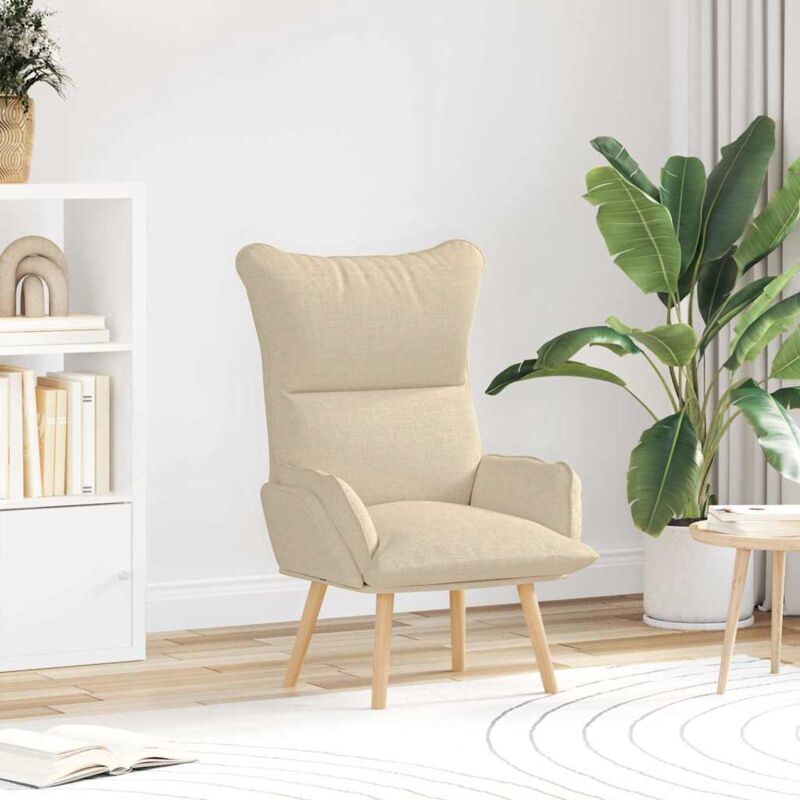 Relaxing Chair Cream 69 X 74 X 93 Cm Fabric Vidaxl