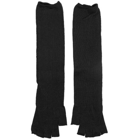 Arm Guards 45cm/17.7in Cut Resistant Half Finger Arm Sleeve for Kitchen Woodworking Gardening Black