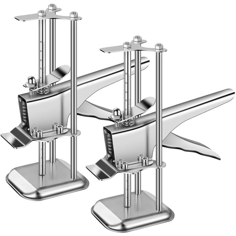 SNQ - Arm Hand Tool Jack 2 Pièces Precision Clamping Tool avec échelle Acier Inoxydable Arm Door Board Lifter Cabinet Jack pour Portes Fenêtres