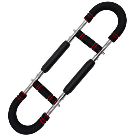 Arm Twister Trainer, Adjustable U-Shaped Chest, Arm and Thigh Exerciser, 30-50 kg / 70-110 lb, Portable Spring Resistance and Detachable Design, Fitness Equipment for Home, Office and Travel, Black an