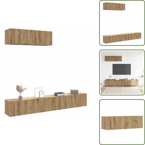 Armadi a parete - vidaXL Mobili TV a Parete 3 pz Rovere 100x30x30 cm Truciolato - Armadi multimediali