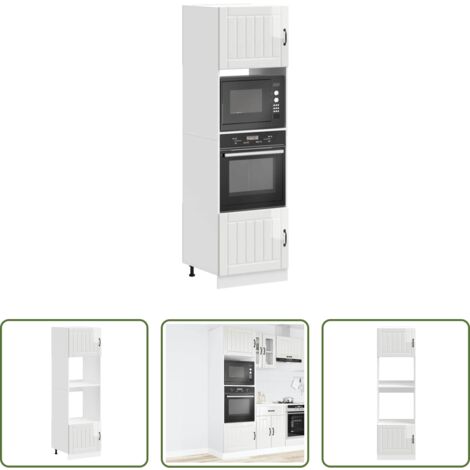 Armadi da cucina -  Armadi Forno 2 pz Lucca Bianchi Lucido in Legno Multistrato