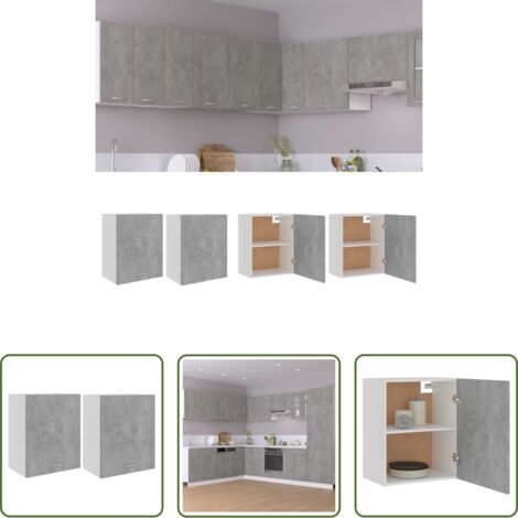 Armadi da cucina -  Armadi Sospesi “Lyon” 2 pz Grigo Cemento 50x31x60 cm in