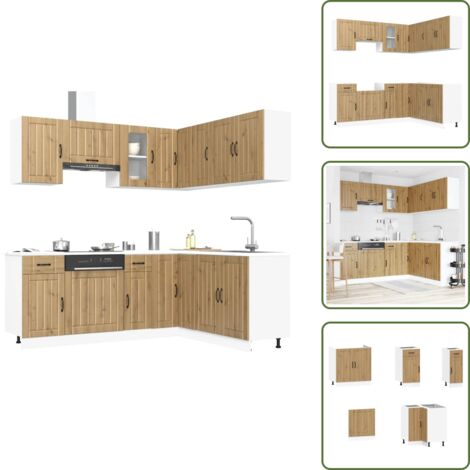 Armadi da cucina - vidaXL Set Mobili da Cucina 11 pz Kalmar Rovere Artigianale Truciolato - Armadi da cucina con scomparti