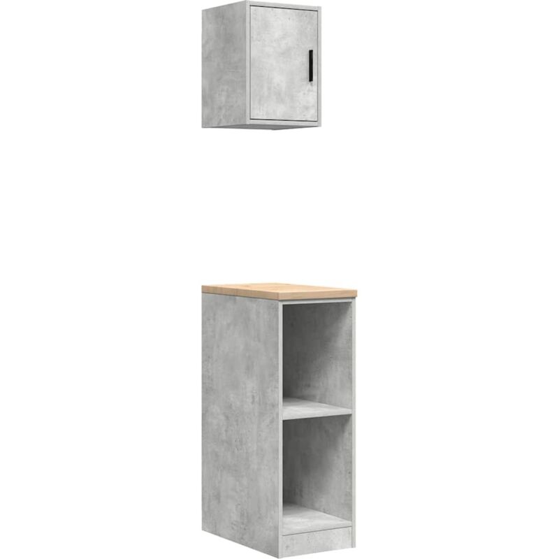 Vidaxl Armadi Da Garage 2 Pz Grigio Cemento In Legno Multistrato