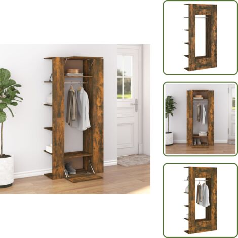 Armadi da ingresso in legno multistrato - vidaXL Mobili da Corridoio 2 pz Rovere Fumo in Legno Multistrato - Armadi da ingresso in legno ingegnerizzato