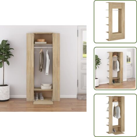 Armadi da ingresso in legno multistrato - vidaXL Mobili da Corridoio 2 pz Rovere Sonoma in Legno Multistrato - Armadi da ingresso in legno ingegnerizzato