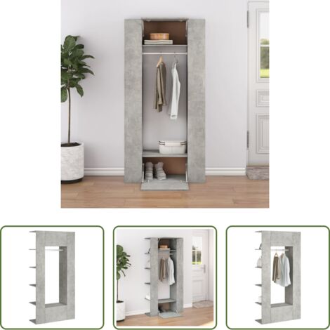 Armadi da ingresso -  Mobili da Corridoio 2 pz Grigio Cemento in Legno Multistrato