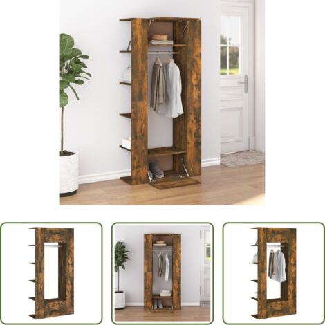 Armadi da ingresso -  Mobili da Corridoio 2 pz Rovere Fumo in Legno Multistrato