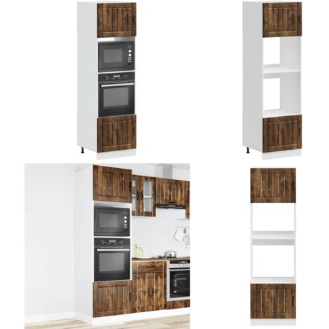 Armadi Forno 2 pz Lucca Rovere Fumo in Legno Multistrato - Armadi da cucina - Armadi in legno