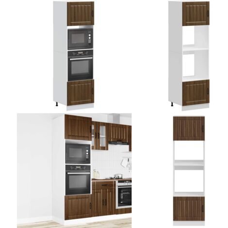 Armadi Forno 2 pz Lucca Rovere Marrone in Legno Multistrato - Armadi da cucina - Armadi in legno
