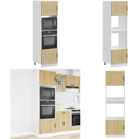 Armadi Forno 2 pz Lucca Rovere Sonoma in Legno Multistrato - Armadi da cucina - Armadi in legno
