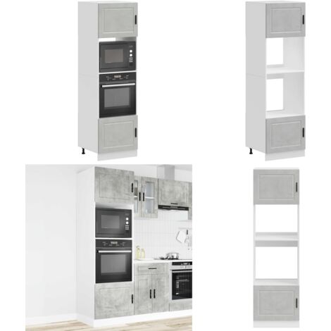 Armadi Forno 2 pz Porto Grigio Cemento in Legno Multistrato - Armadi per forno - Armadi in truciolato